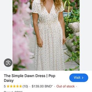 Christy Dawn Cream Floral Maxi Dress- worn once, two small stains (see photos)